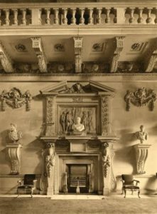 Stone Hall, Houghton, with bust of Sir Robert Walpole in the Roman manner above the fireplace